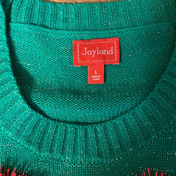 Joyland (L) Christmas Sweater Tinsel and balls! Sequin candy-cane presents. NSOW - Picture 4 of 7
